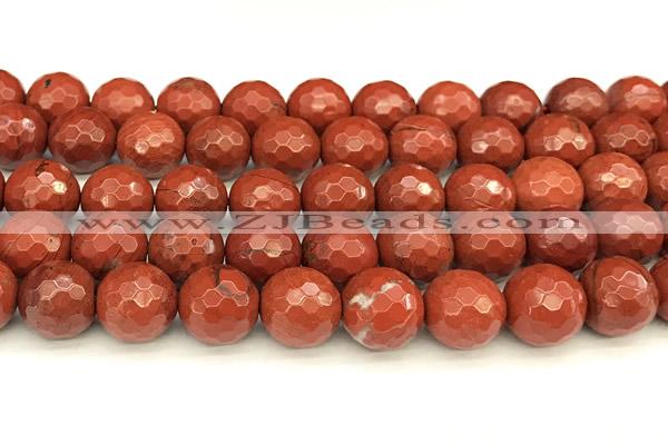 CRE363 15 inches 12mm faceted round red jasper beads wholesale