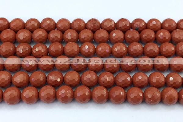 CRE365 15 inches 8mm faceted round red jasper beads