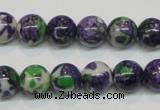 CRF04 15.5 inches 10mm round dyed rain flower stone beads wholesale