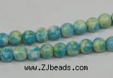 CRF101 15.5 inches 6mm round dyed rain flower stone beads wholesale