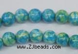 CRF102 15.5 inches 8mm round dyed rain flower stone beads wholesale