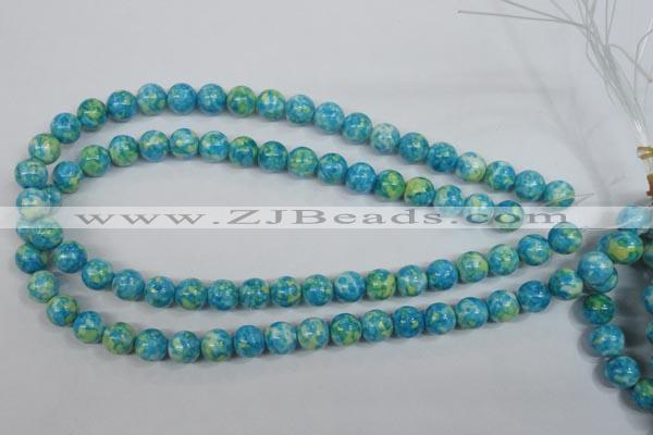 CRF103 15.5 inches 10mm round dyed rain flower stone beads wholesale