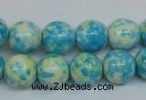 CRF104 15.5 inches 12mm round dyed rain flower stone beads wholesale