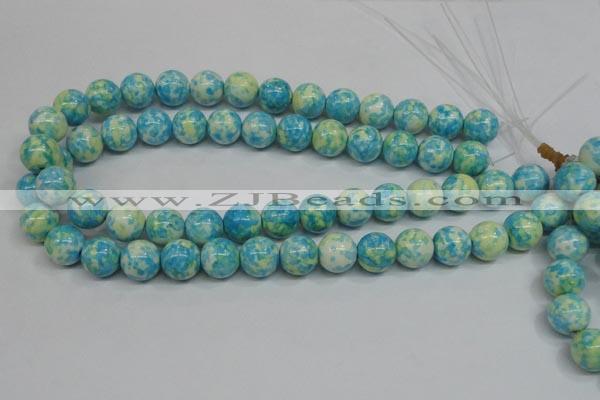 CRF105 15.5 inches 14mm round dyed rain flower stone beads wholesale