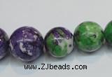 CRF11 15.5 inches multi sizes round dyed rain flower stone beads