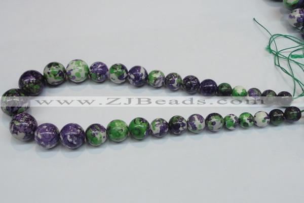 CRF11 15.5 inches multi sizes round dyed rain flower stone beads