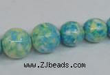 CRF112 15.5 inches 10mm - 20mm round dyed rain flower stone beads