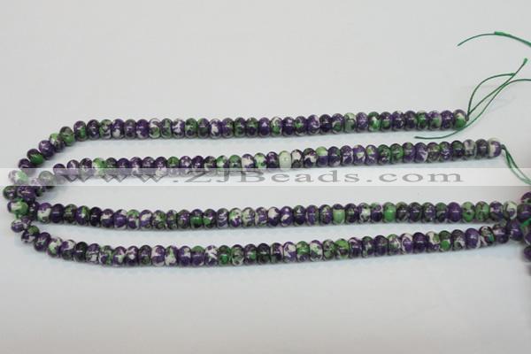 CRF12 15.5 inches 4*6mm rondelle dyed rain flower stone beads wholesale