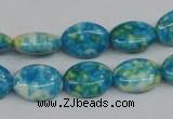 CRF124 15.5 inches 10*14mm oval dyed rain flower stone beads