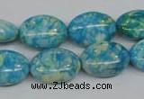 CRF126 15.5 inches 13*18mm oval dyed rain flower stone beads