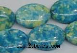 CRF128 15.5 inches 18*25mm oval dyed rain flower stone beads