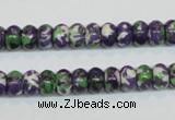 CRF14 15.5 inches 5*8mm rondelle dyed rain flower stone beads wholesale