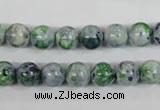 CRF151 15.5 inches 6mm round dyed rain flower stone beads wholesale