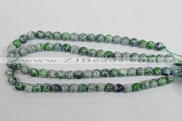 CRF152 15.5 inches 8mm round dyed rain flower stone beads wholesale