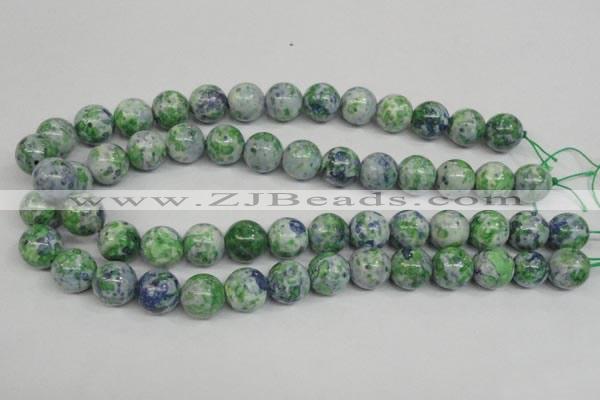 CRF154 15.5 inches 12mm round dyed rain flower stone beads wholesale