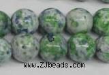 CRF155 15.5 inches 14mm round dyed rain flower stone beads wholesale