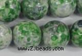 CRF158 15.5 inches 20mm round dyed rain flower stone beads wholesale