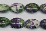 CRF18 15.5 inches 13*18mm oval dyed rain flower stone beads wholesale