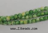 CRF180 15.5 inches 4mm round dyed rain flower stone beads wholesale