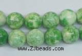 CRF184 15.5 inches 12mm round dyed rain flower stone beads wholesale