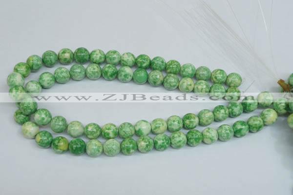 CRF184 15.5 inches 12mm round dyed rain flower stone beads wholesale