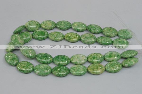 CRF208 15.5 inches 18*25mm oval dyed rain flower stone beads