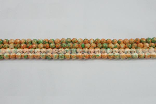 CRF307 15.5 inches 4mm round dyed rain flower stone beads wholesale