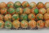 CRF308 15.5 inches 6mm round dyed rain flower stone beads wholesale