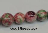 CRF31 15.5 inches multi sizes round dyed rain flower stone beads