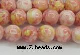 CRF317 15.5 inches 10mm round dyed rain flower stone beads wholesale