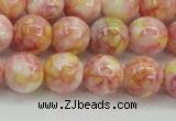 CRF318 15.5 inches 12mm round dyed rain flower stone beads wholesale