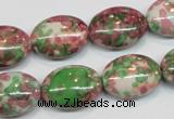 CRF33 15.5 inches 13*18mm oval dyed rain flower stone beads wholesale