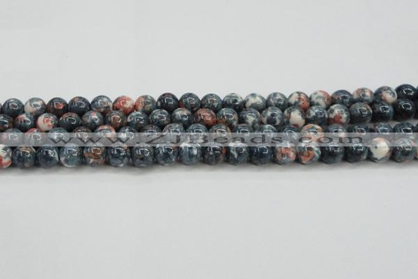 CRF332 15.5 inches 12mm round dyed rain flower stone beads wholesale