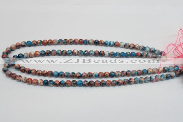 CRF35 15.5 inches 6mm round dyed rain flower stone beads wholesale