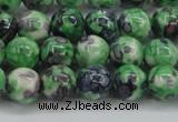 CRF351 15.5 inches 8mm round dyed rain flower stone beads wholesale