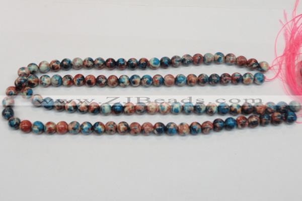 CRF36 15.5 inches 8mm round dyed rain flower stone beads wholesale