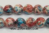 CRF37 15.5 inches 12mm round dyed rain flower stone beads wholesale