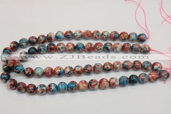 CRF37 15.5 inches 12mm round dyed rain flower stone beads wholesale