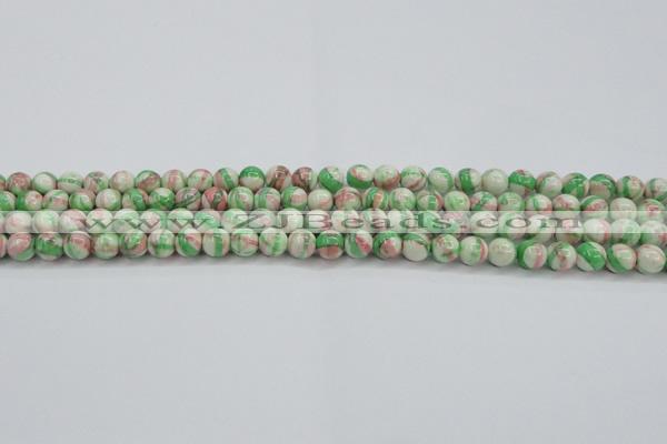 CRF380 15.5 inches 4mm round dyed rain flower stone beads wholesale