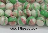 CRF382 15.5 inches 8mm round dyed rain flower stone beads wholesale