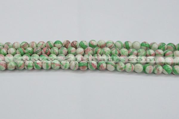 CRF382 15.5 inches 8mm round dyed rain flower stone beads wholesale