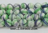 CRF386 15.5 inches 4mm round dyed rain flower stone beads wholesale