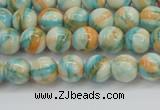 CRF392 15.5 inches 4mm round dyed rain flower stone beads wholesale