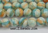 CRF393 15.5 inches 6mm round dyed rain flower stone beads wholesale