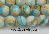 CRF395 15.5 inches 10mm round dyed rain flower stone beads wholesale