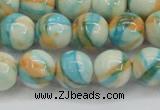 CRF396 15.5 inches 12mm round dyed rain flower stone beads wholesale