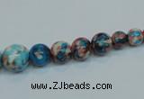 CRF40 15.5 inches multi sizes round dyed rain flower stone beads wholesale