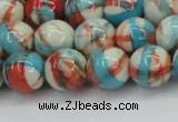 CRF402 15.5 inches 12mm round dyed rain flower stone beads wholesale