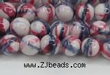 CRF406 15.5 inches 8mm round dyed rain flower stone beads wholesale