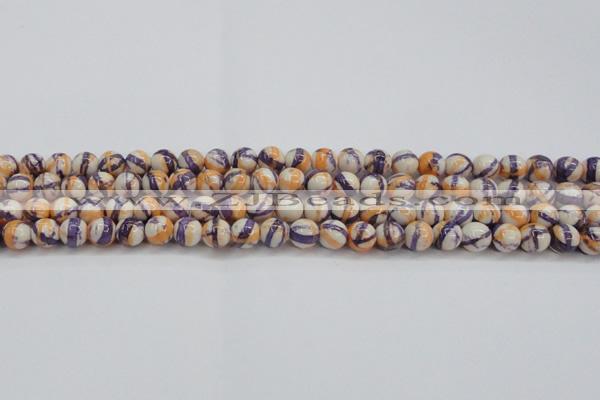 CRF411 15.5 inches 6mm round dyed rain flower stone beads wholesale